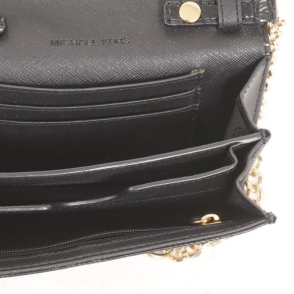 Michael Kors Black Snake Leather Small Crossbody Bag - Picture 2 of 2